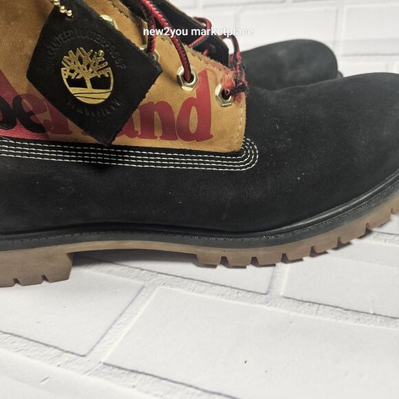 Timberland Men's 6" Premium waterproof Boots Red/Beige/Black Size 13M - Picture 12 of 16